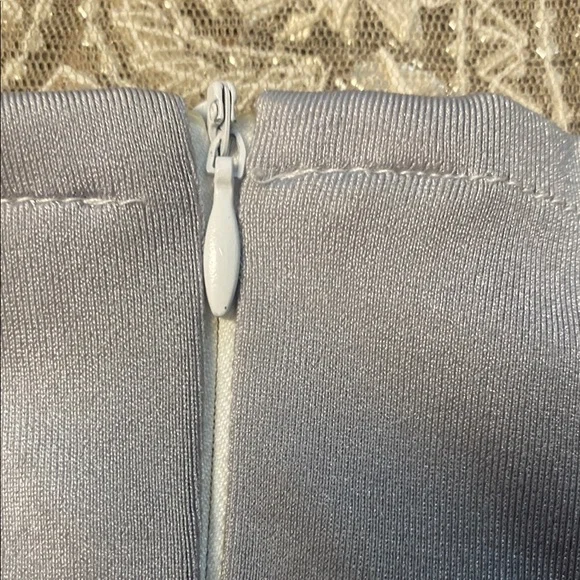 Silver Embellished Halter bedazzled Cocktail Dress - Picture 15 of 17